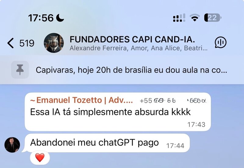 Depoimento de advogado usando a Capi